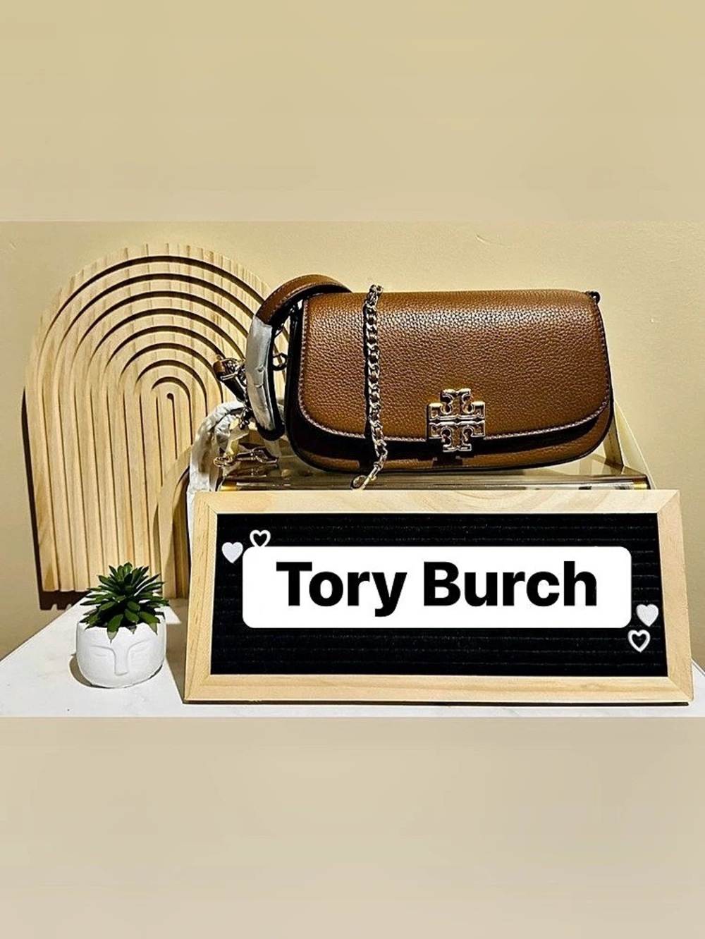 Tory Burch Britten Convertible Shoulder/ Crossbody Bag Brown